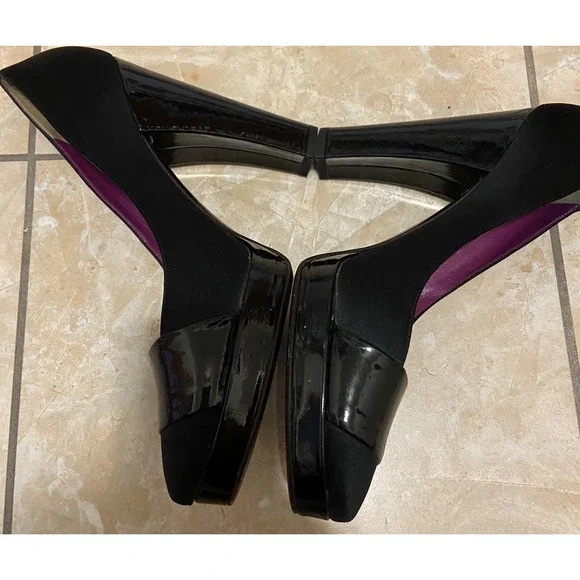 Vintage Dolce Gabbana High Flat Ballet Dress‎ Shoes Heels Silk Womens Sz 39 - Picture 8 of 11